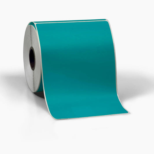 4" X 6" Direct Thermal Perforated Stickers Labels for Shipping Labels, Inventory, and Color Coding - Compatible with Zebra, Rollo, Godex and More (Teal, 48 Rolls)