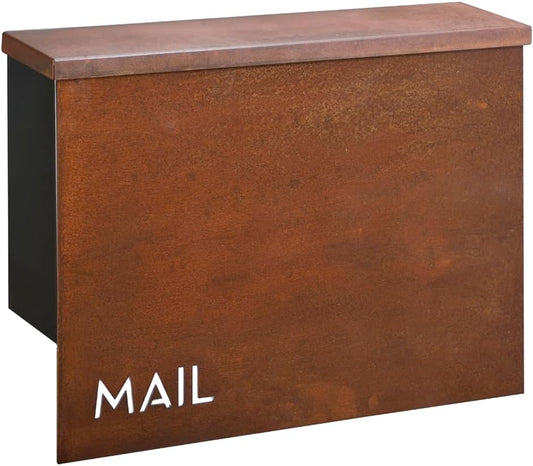Wall Mounted Locking Mailbox - Rustic Modern Vintage Design from Bailey Boxes - The Rockdale - Elevate Your Exterior with a Top-Notch Custom Style Mailbox