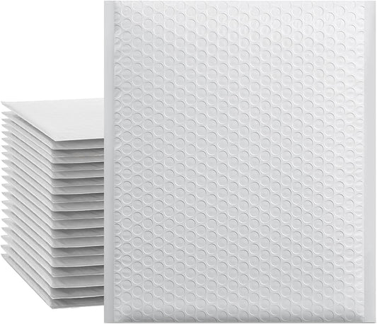Immuson White 8.5 x 11 Inches Poly Bubble Mailers, 25 Pcs Self-Seal Shipping Bags, Packaging Bags, Padded Shipping Envelopes, Bubble Envelopes for Mailing/Packaging/Delivering