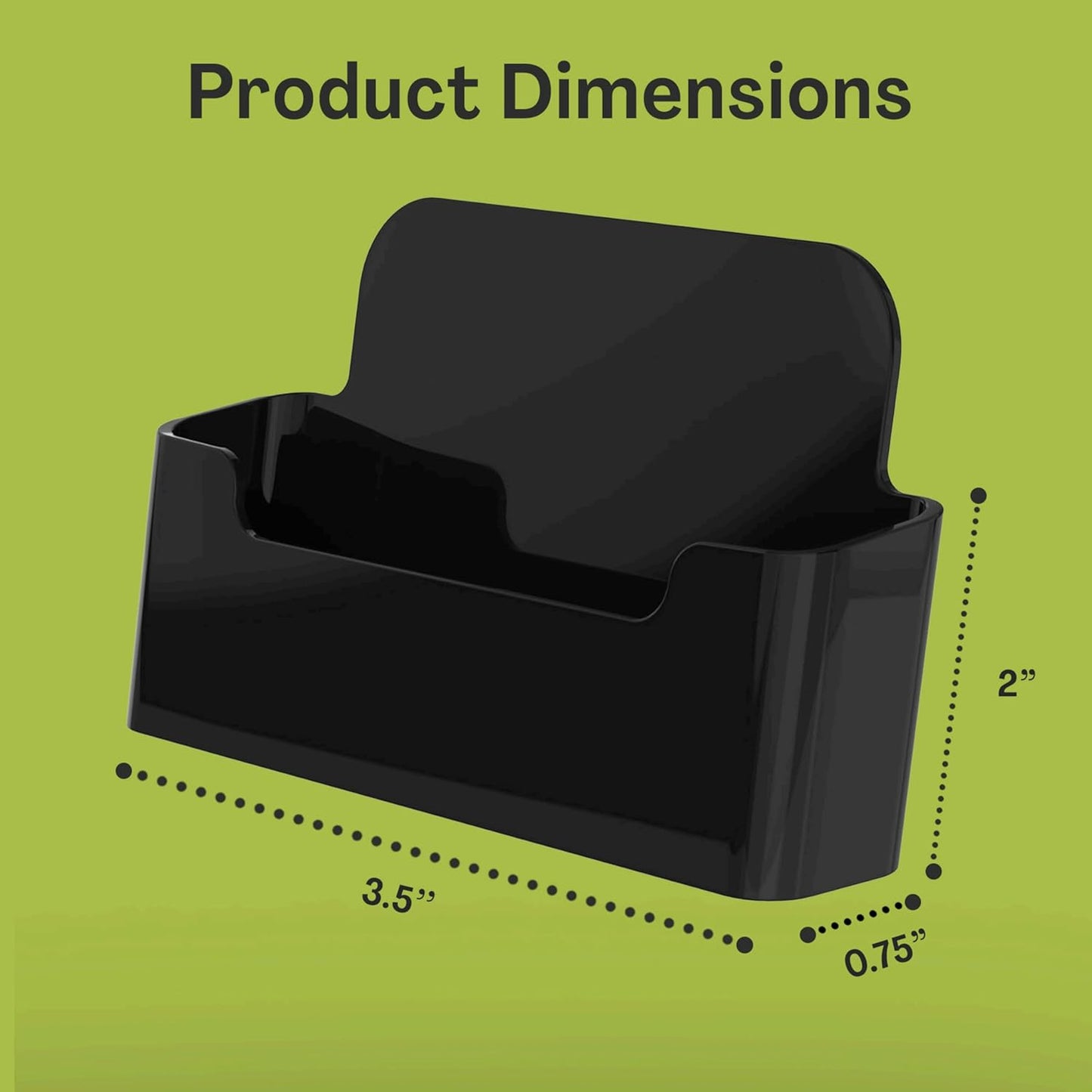 Acrylic Business Card Holder for Desk - Gift & Business Card Display Stand, Sleek & Durable Card Holder Display for Office, Home & Retail Use, Fits 50 Business Cards, 6 Pack - Black