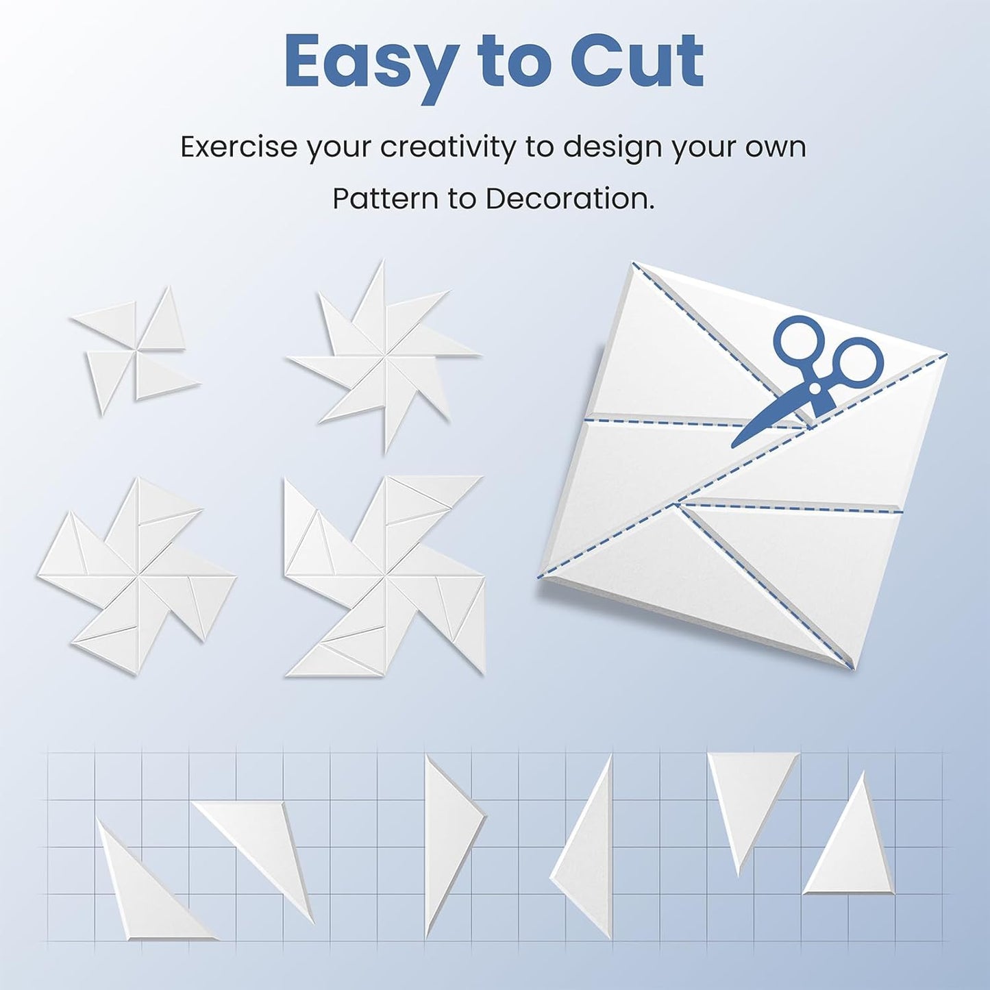 18 pack Acoustic Panels With Self-Adhesive, 12"X 12"X 0.4"Sound Proof Foam Panels, Sound Panels High Density, Soundproof Wall Panels for Home Studio Office-White