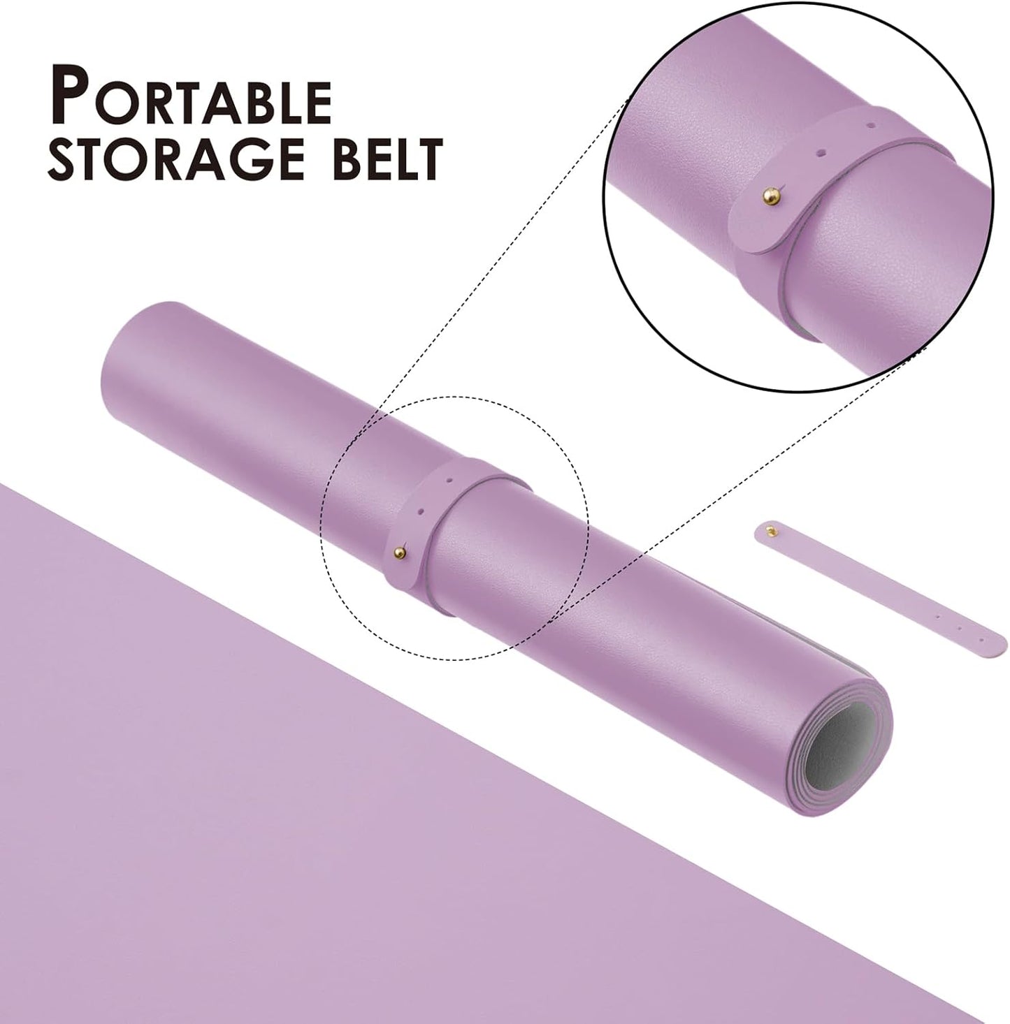 Leather Desk Mat - Non-Slip PU Desk Pad for Office and Home - Desk Organization and Accessories - Ideal for Large Mouse Pad and Desk Mats on Top of Desks (Purple,27.6"x 13.8")