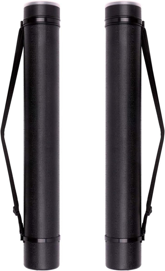 TRANSON 2-pack Durable Poster Storage Tube with Straps 24"-40" Extendable for Blueprints, Artwork, Maps, Posters