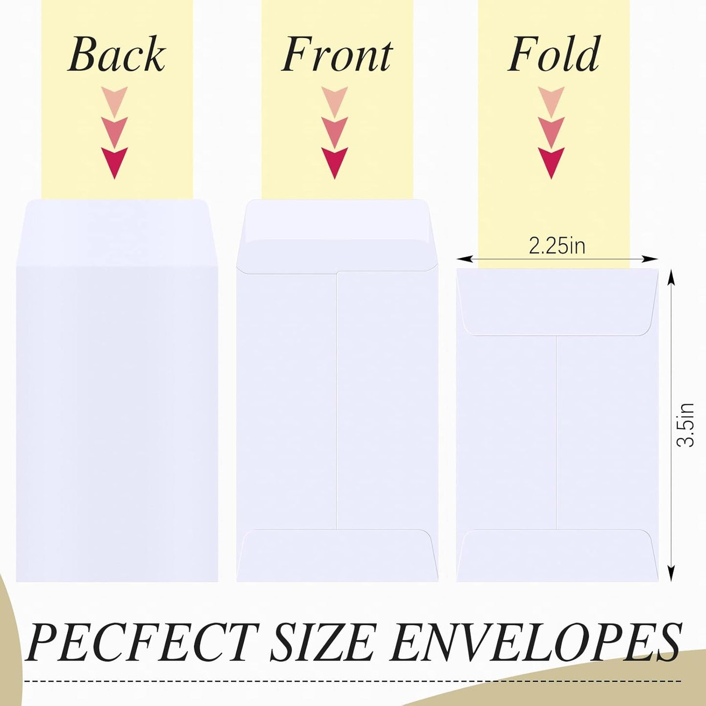 1000 Pcs 2.25 x 3.5 Inch Coin Envelopes Bulk Seed Packets Envelopes Small Self Adhesive for Money Cash Key Storage Home Office Supplies(White)