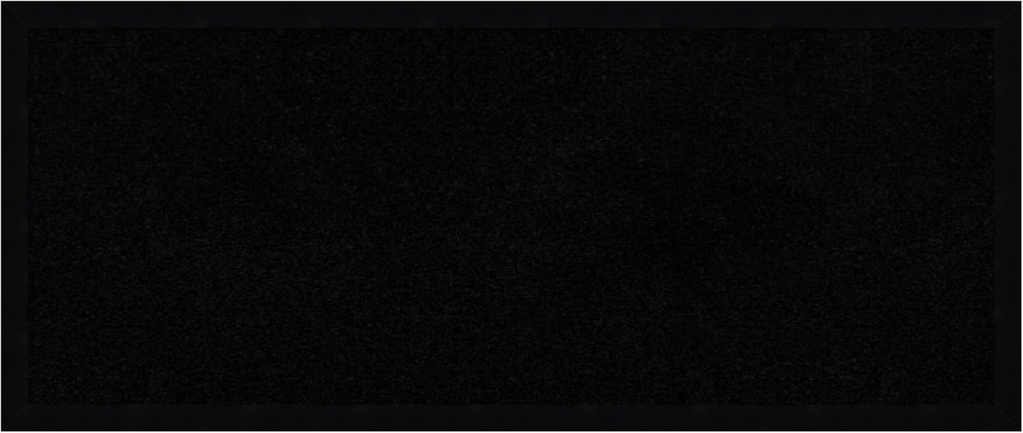 Amanti Art Black Cork Board for Wall, 13x31 Vision Board with Black Wood Frame, Medium Corkboard Office Decor for Home Organization, Modern Corkboard Pinboard to Display Items for Home Organization