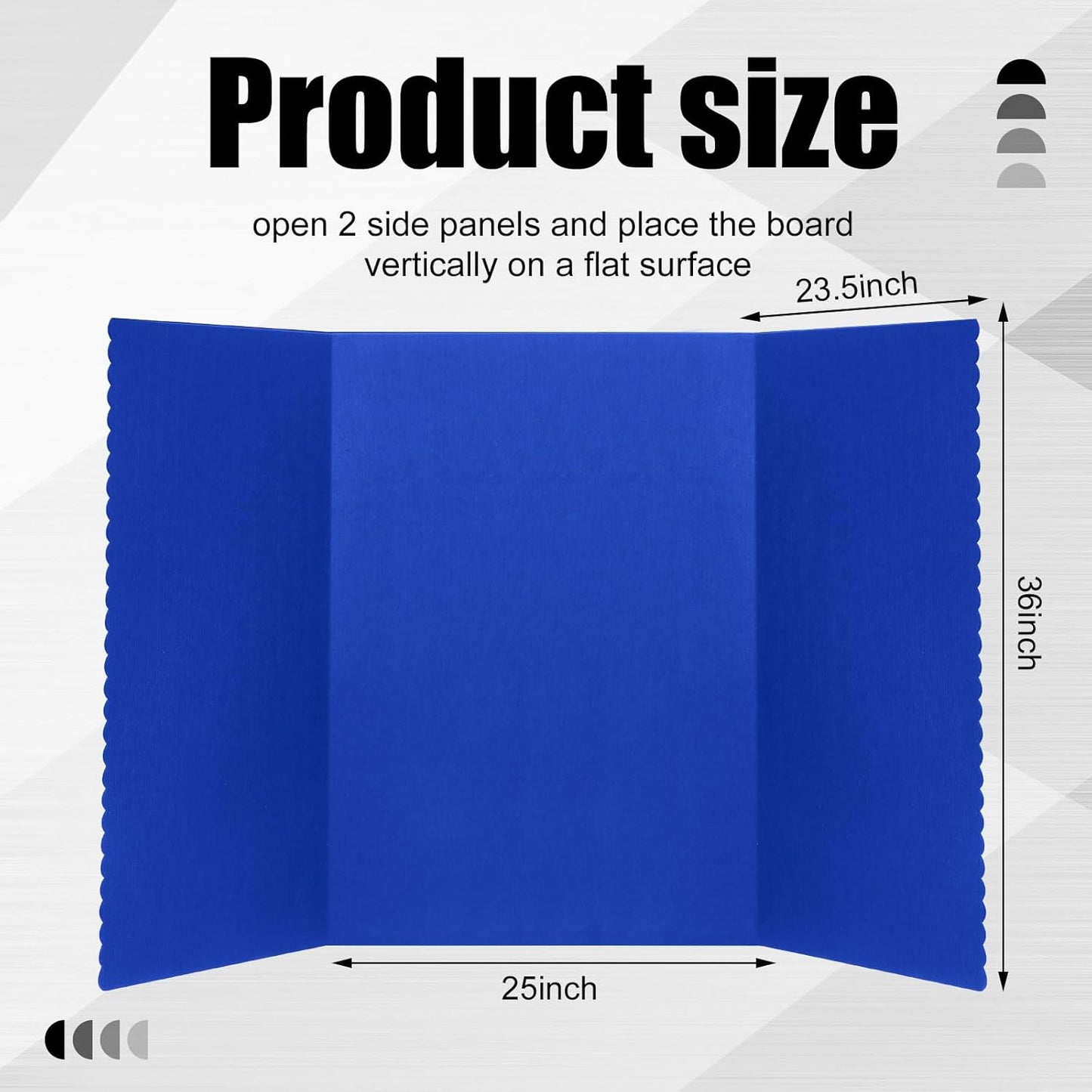 Paterr Trifold Poster Board with Storage Bag, Hook and Loop Fabric, Foldable 3 Panel Presentation Board for Science Fair and Exhibitions(Dark Blue,72 x 36 Inch)