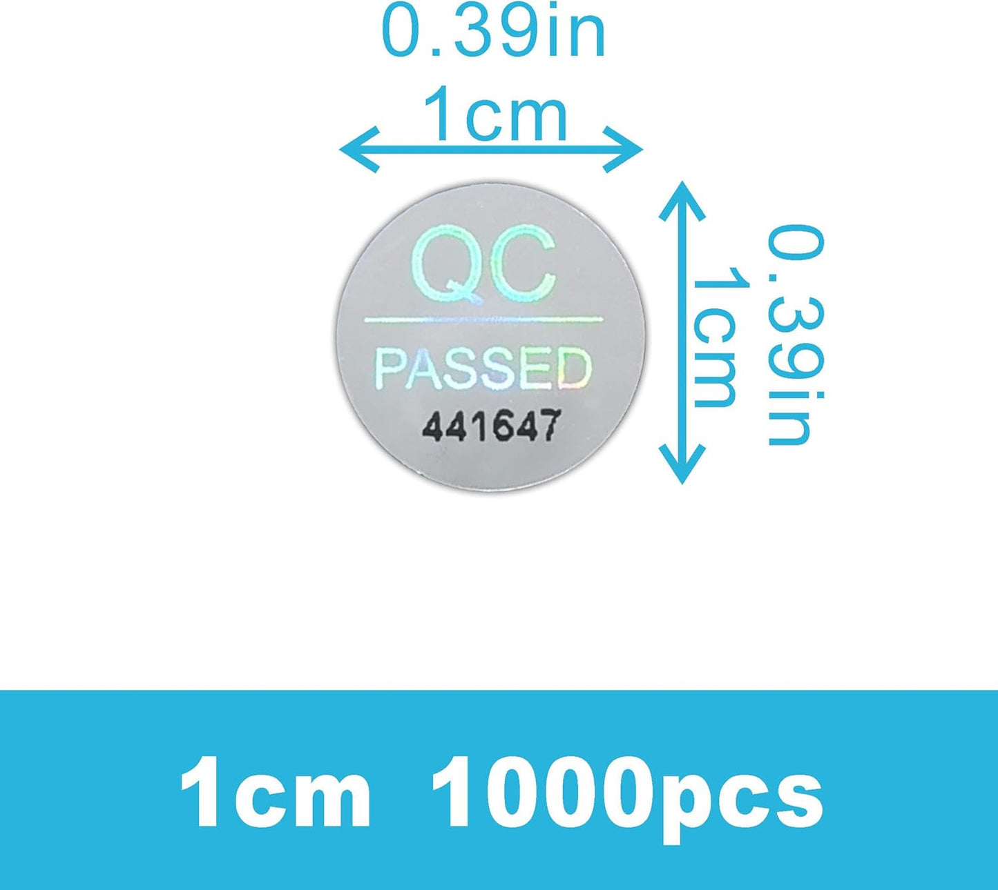 2300pcs 0.39 inch QC Passed Tamper Proof Stickers Silver High Security Tamper Evident Warranty Void Hologram Labels w/Unique Sequential Serial Numbering