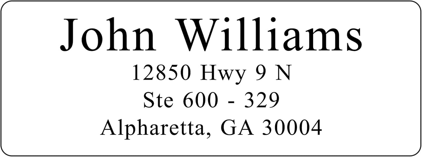 White Address Labels for Business - Personalized Return Address Labels, Custom Mailing Labels, Shipping Stickers for Envelopes and Packages (Serif Font)