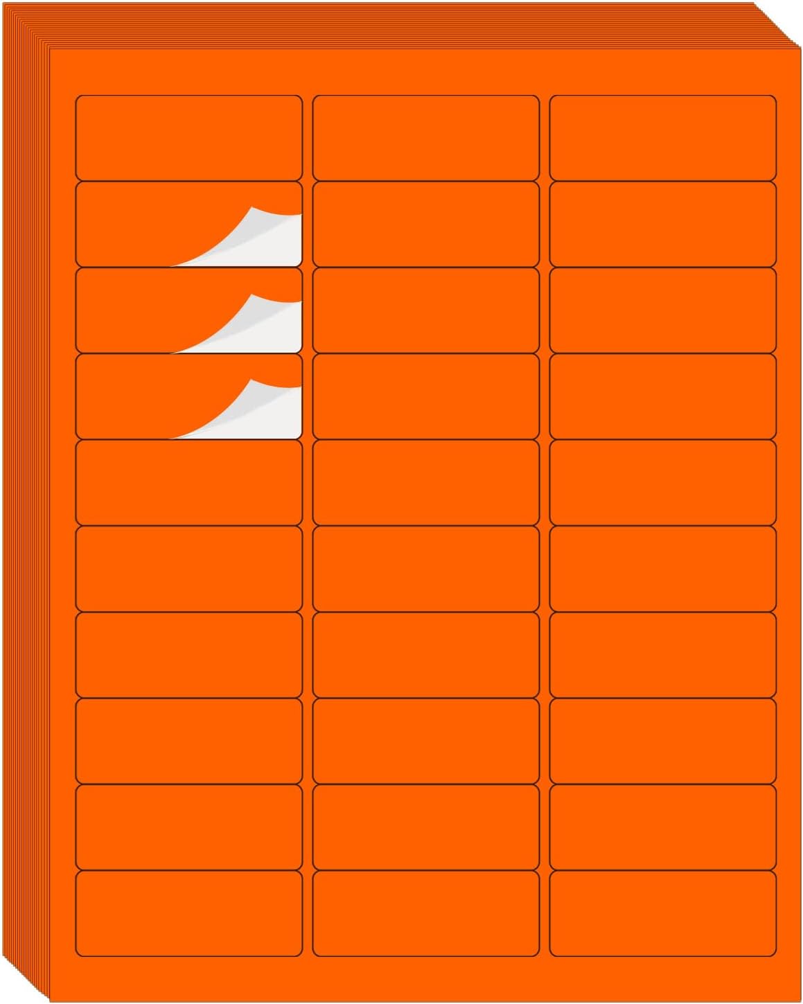 1" x 2-5/8" Address Labels 600 Labels Sticker Paper for Laser/Ink Jet Printer mailing Labels 8.5"×11" Fluorescent Orange 30 per Sheet