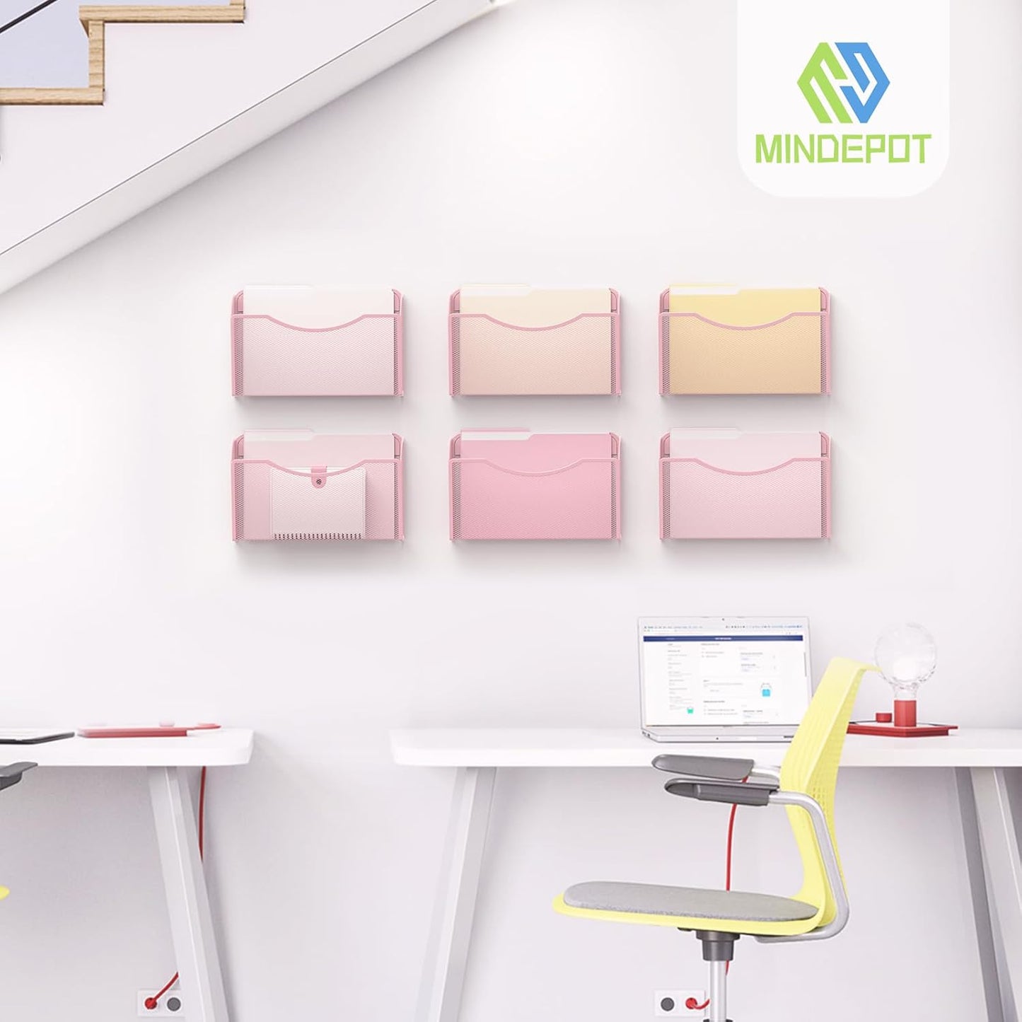 Wall File Organizer,Hanging Wall Mounted File Folder Binder Holder Mail Organizer for Office,Home and School Supplies