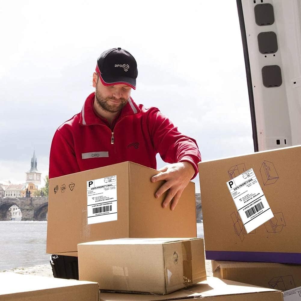 4x6 Thermal Labels, Shipping Labels with Perforated Line, Commercial Grade Thermal Shipping Label Paper, Pack of 500