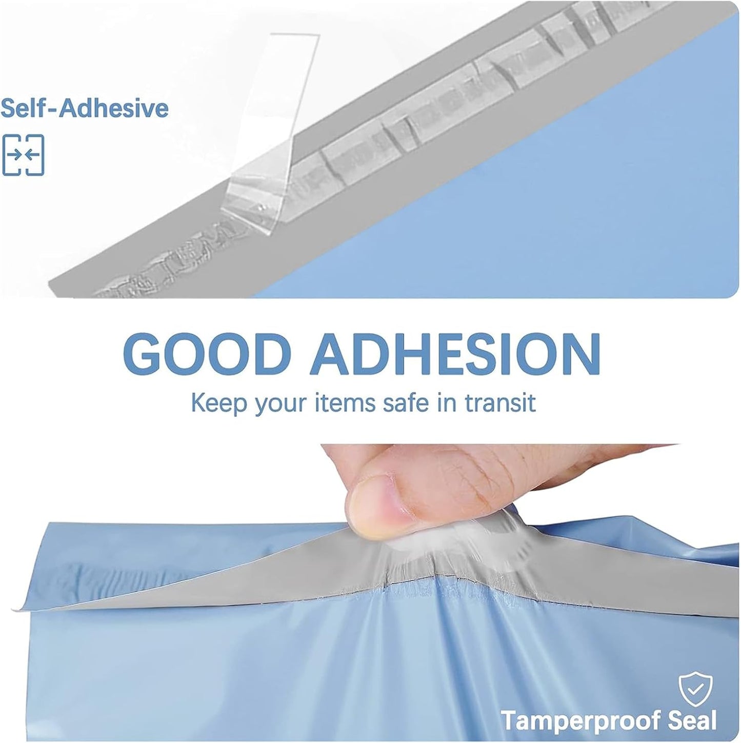 Metronic Poly Mailers 19x24 Inch 100 Pcs | Large Shipping Bags for Clothing, Small Business | Strong Thick Mailing Bags with Self Adhesive | Waterproof and Tear-Proof Large Package Bags in Haze Blue