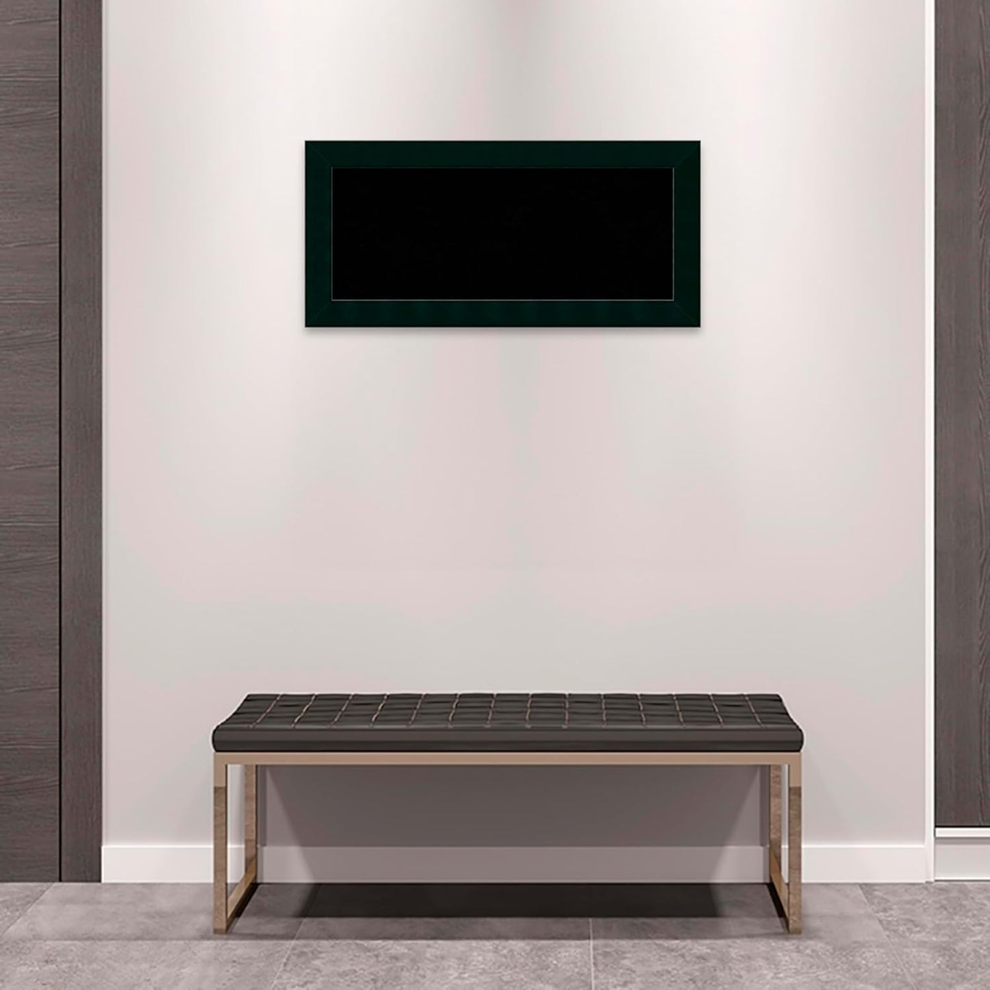 Amanti Art Black Cork Board for Wall, 16x34 Vision Board with Black Wood Frame, Medium Corkboard Office Decor for Home Organization, Modern Corkboard Pinboard to Display Items for Home Organization