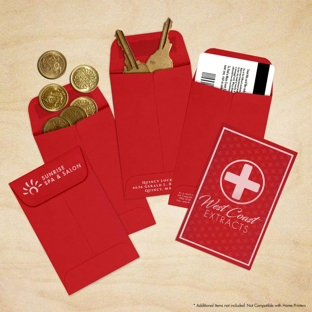 LUXPaper #1 Coin Envelopes | 2 1/4" x 3 1/2" | Ruby Red | 80lb. Text | 50 Qty