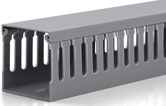 ZhiYo 99in(6X L16.5in) Professional Server Rack Cable Management Raceway, H2in x W2in Cable Raceway Kit, Electrically Safe PVC Open Slot Wire Raceway for Under Desk/Computer/Network Cords, Grey