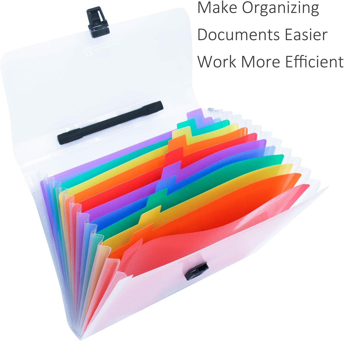 13 Pocket Portable Expanding File Folders, Accordion File Document Organizer with dividers for Any Paper and Document - Rainbow