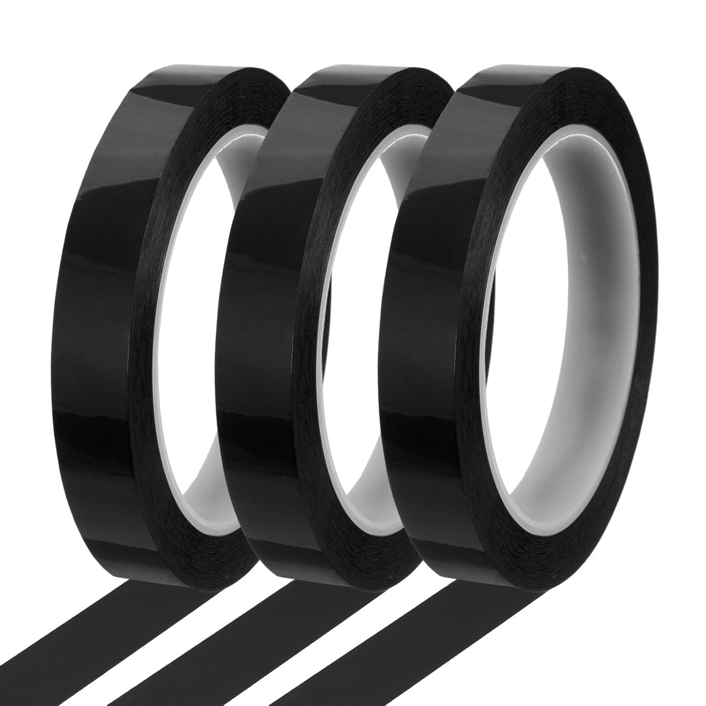 MECCANIXITY Whiteboard Tape 5/8" x 72 Yard Pinstripe Graphic Chart Line Grid Marking Tapes for Classroom Office Dry Erase Board Art, Black, Pack of 3