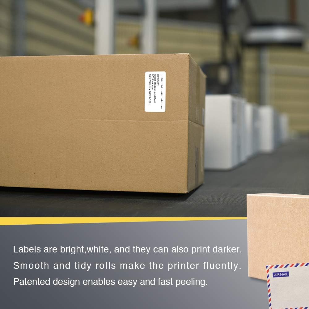 BETCKEY - 2" x 1" (51 mm x 25 mm) UPC Barcode & Address Labels Compatible with Zebra & Rollo Label Printer,Premium Adhesive & Perforated [16 Rolls, 20800 Labels]