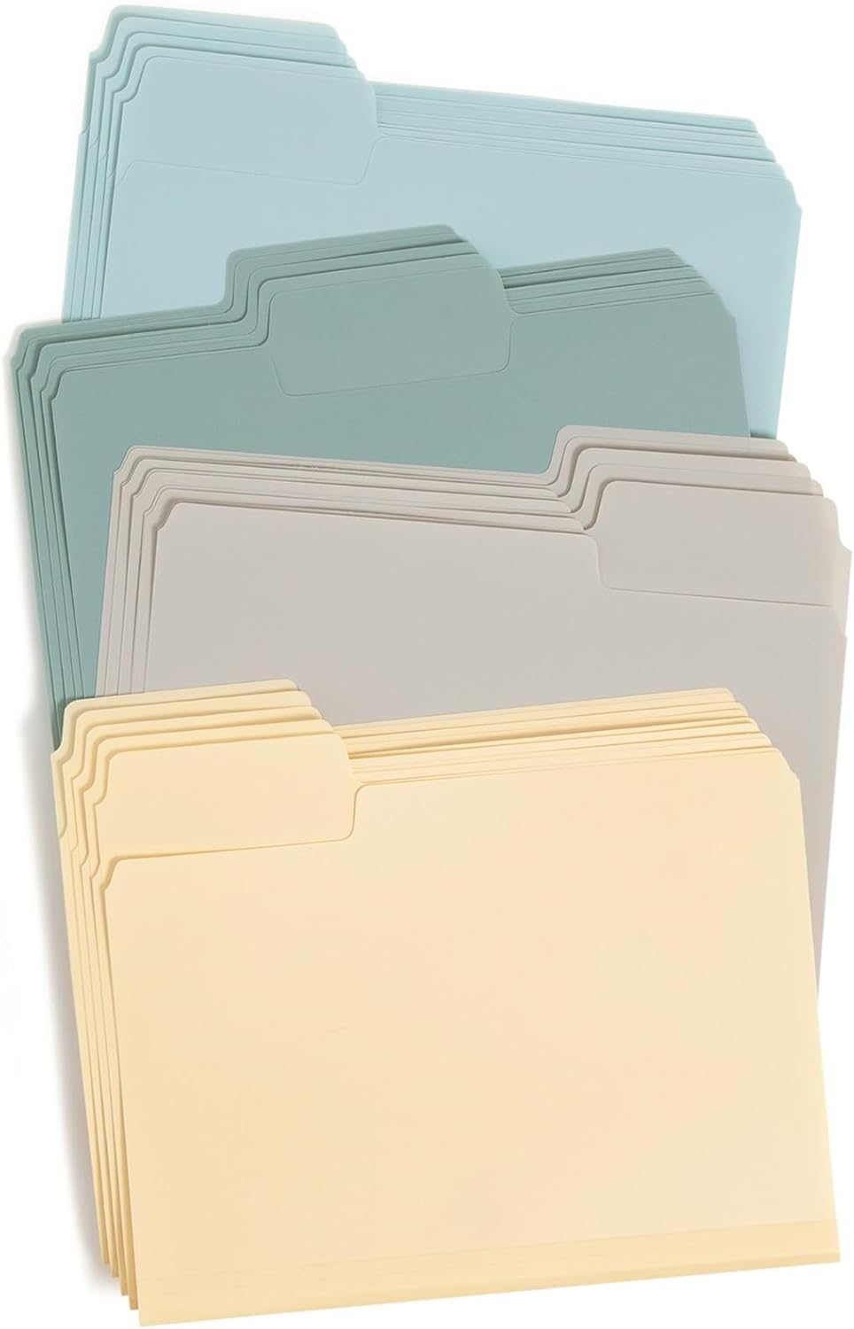 Smead SuperTab Poly Plastic File Folders for Documents, Set of 20 Plastic Folders, 1/3-Cut Tabs, File Folders Letter Size, Assorted Twilight Colors, Office Supplies, School Supplies (10521)