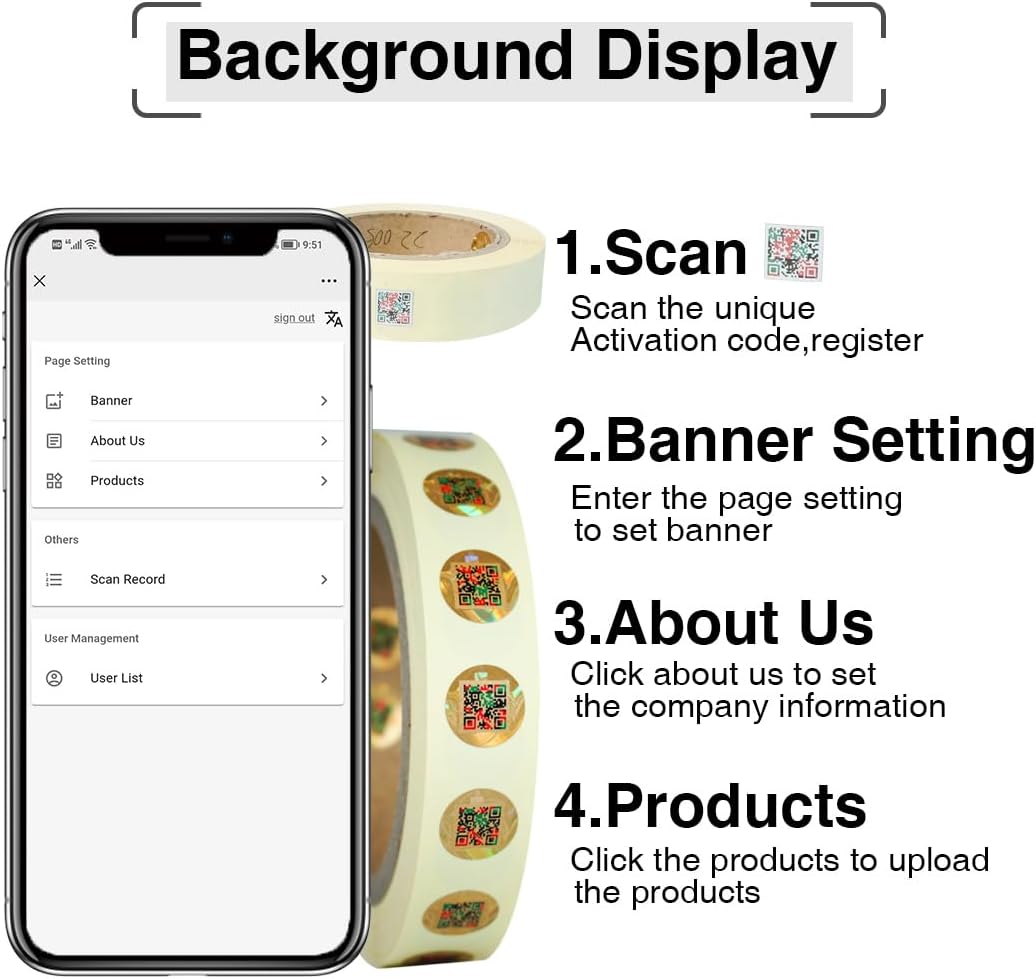 Holographic Anti-Counterfeit QR Code Labels 15 * 15mm Tamper Proof Original Genuine Security Tag Package Round Authentic Self-Adhesive Label QR Code Stickers (Silver)