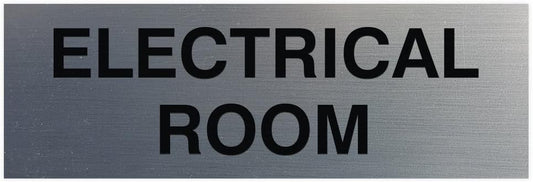 All Quality Basic Electrical Room Door/Wall Sign | Durable Construction | Building Safety- Silver - Large (1 Pack)