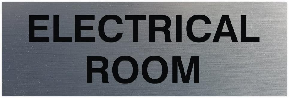 All Quality Basic Electrical Room Sign | Durable Construction | Building Safety - Silver - Small (1 Pack)