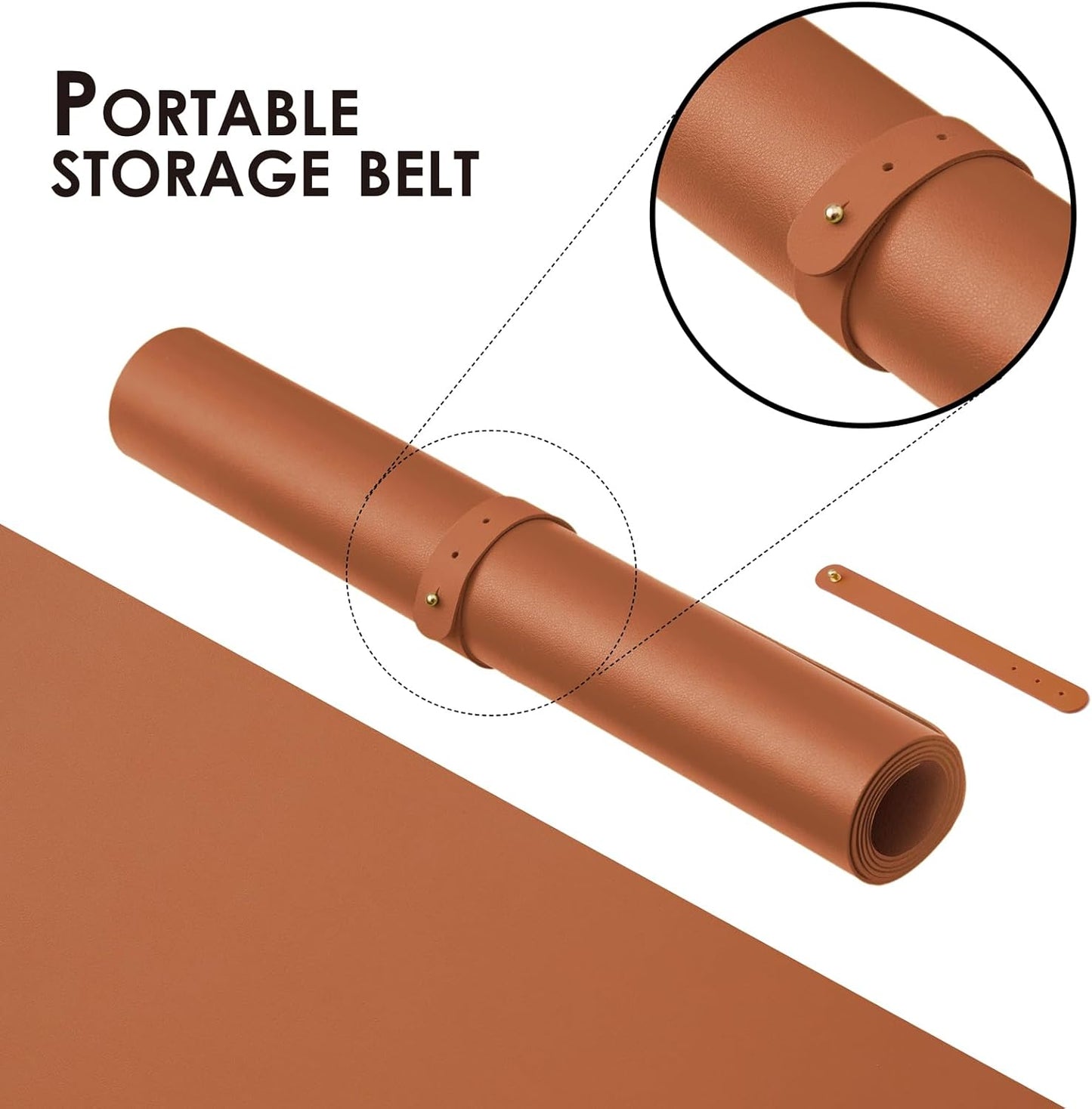 Leather Desk Mat - Non-Slip PU Desk Pad for Office and Home - Desk Organization and Accessories - Ideal for Large Mouse Pad and Desk Mats on Top of Desks (Brown,27.6"x 13.8")