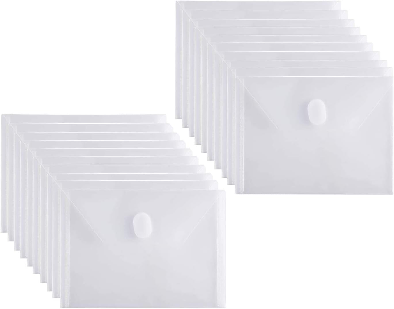 5x7 Small Plastic Envelopes Receipt Check Storage File Holder Case 20 Pack Hook & Loop Closure