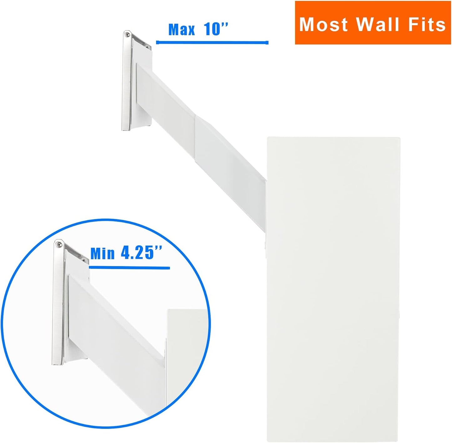 Through-The-Wall Drop Box with Rainproof Cover | Heavy Duty Through Wall Mailbox with 10-Inch Adjustable Chute | Rainproof Locking Drop Safe for Mail, Rent, Checks, Cash, and Keys, White