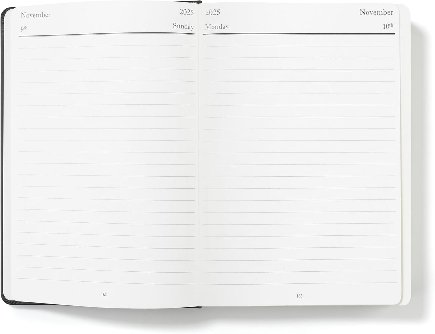 Wykeham's Executive 2025-26 Daily Journal Planner – Customization Available – Mid-Year Academic Diary (Black, 8.5"×5.5")