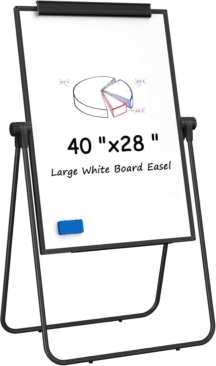 MaxGear Large White Board Easel Stand, 40" x 28" Double Sided Dry Erase Board with Stand, Height Adjustable and 360 Degree Rotation Classroom Easel for School, Home & Office Flip Chart Stand