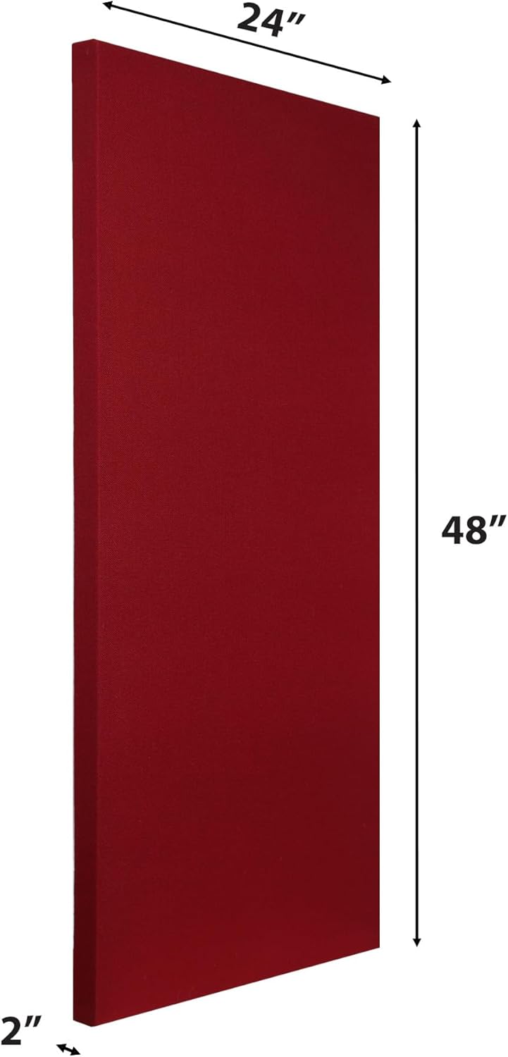 ATS Acoustics Sound Absorbing Acoustic Panel Fire Rated Professional Studio Quality 24" x 48" x 2" (Claret)