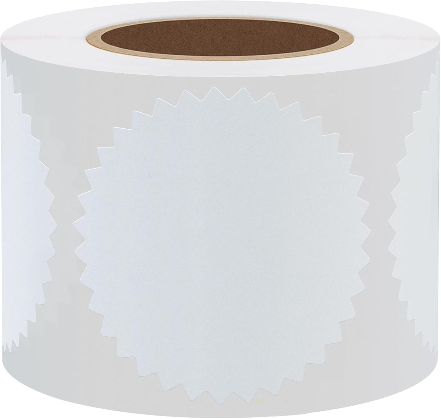 Hybsk 300pcs 2 inch White Certificate Sealing Labels with Serrated Edge Awards Legal Embossing Stickers (White)