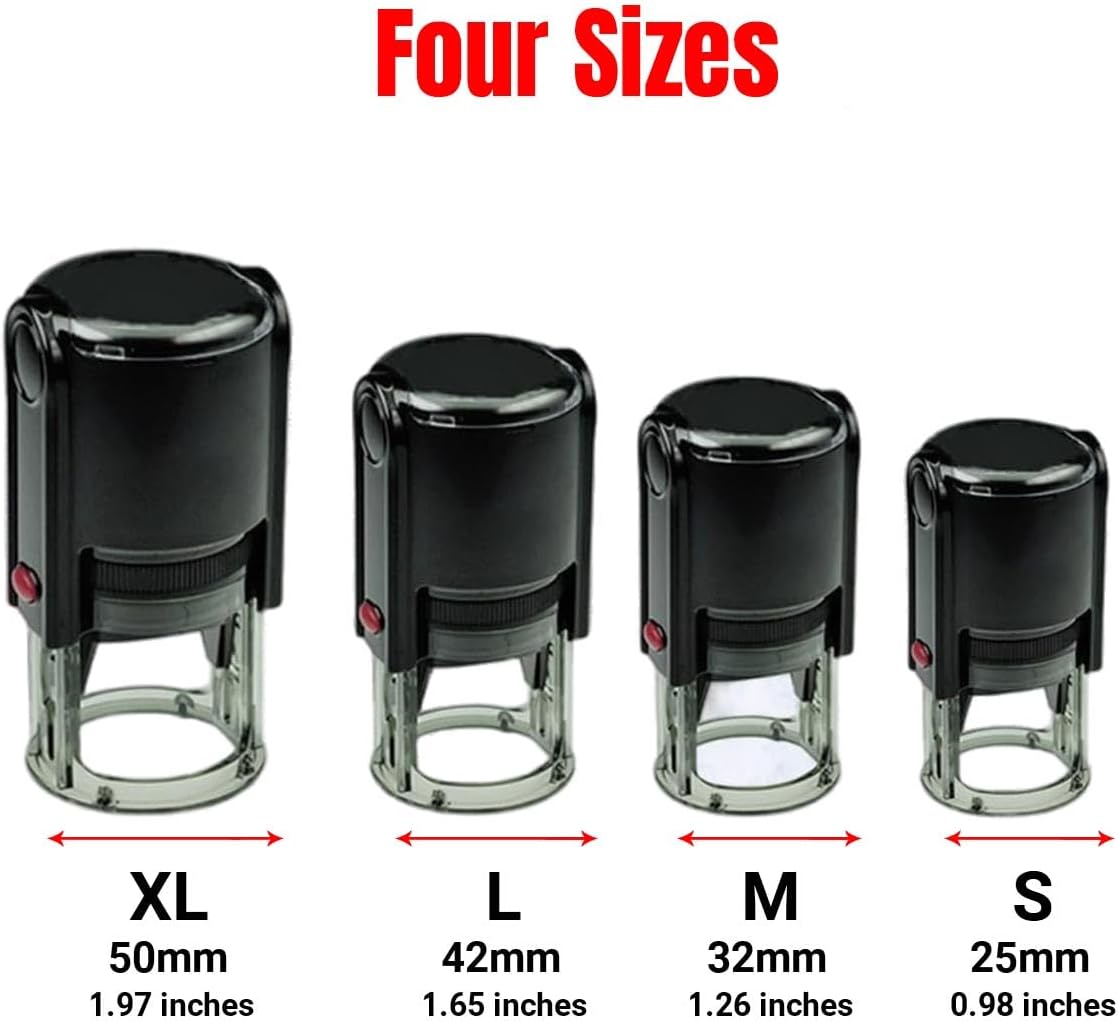 Custom Stamp Personalized Business Logo Address Text Stamp Custom Face Round Stamper Personalized Image Self Inking Stamp for Library Office Personalized Self-Inking Rubber Stamp