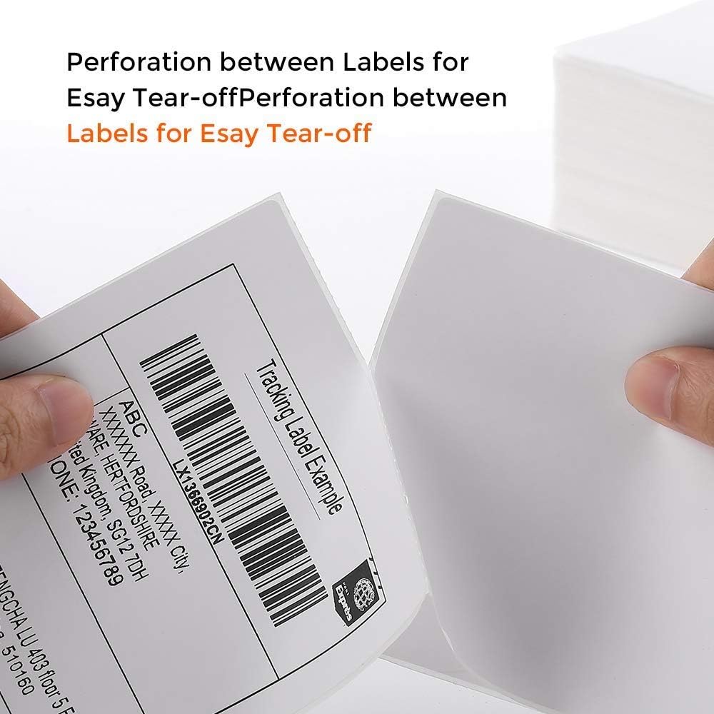MFLABEL Fanfold 4" x 6" Direct Thermal Labels White Perforated Shipping Labels (30 Stacks)