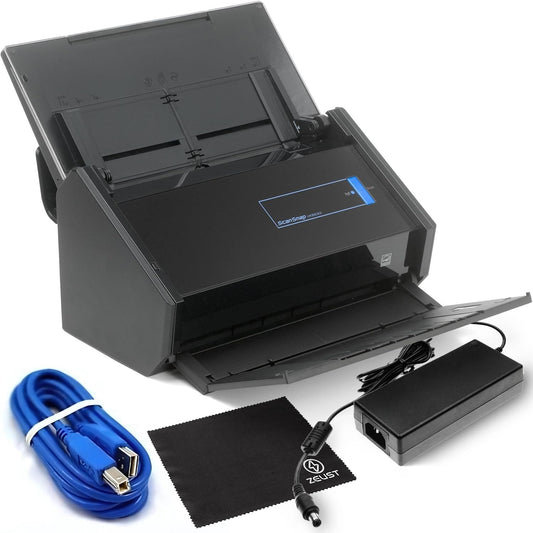 Fujitsu ScanSnap iX500 Scanner Bundle - High-Speed Document ScanSnap iX500 for Home/Office Use - Wireless Connectivity - Mac/PC Compatible - Automatic Document Feeder - Compact Design (Renewed)