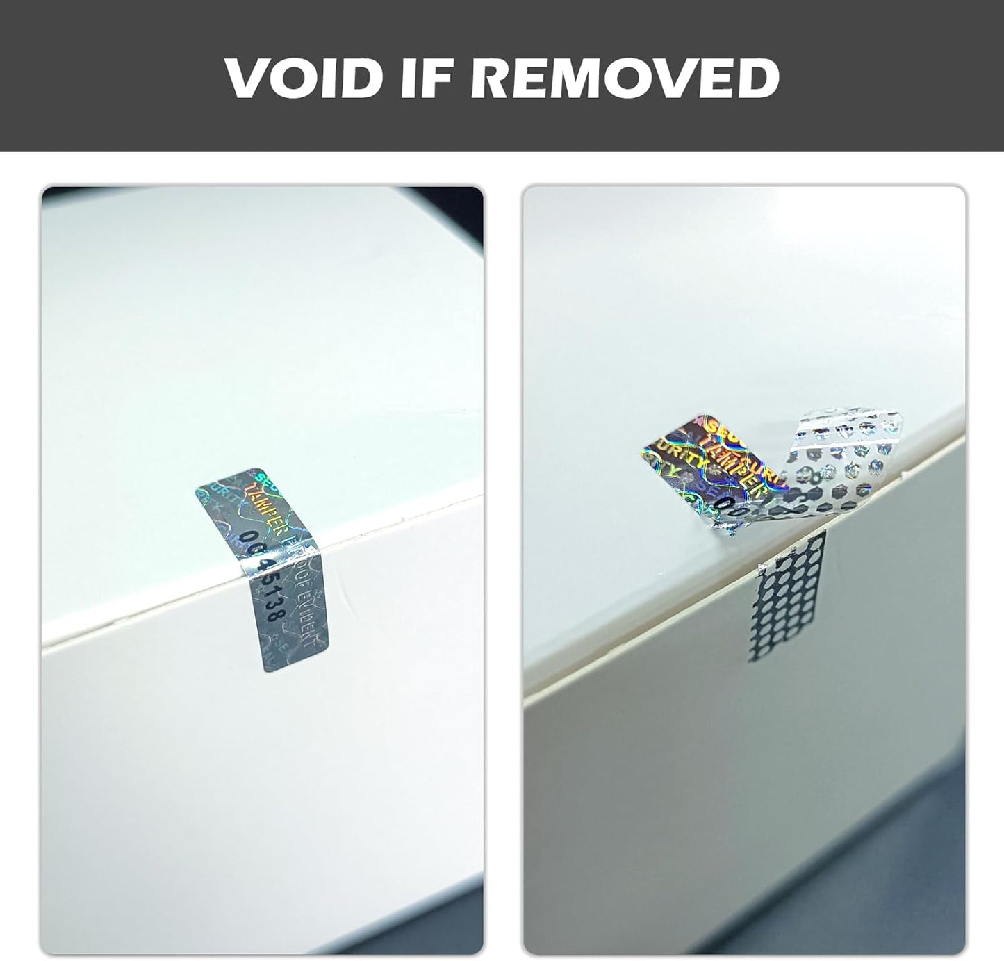 350pcs Tamper evident Hologram Stickers Original Security Labels Warranty Void Seal Tamper Proof Sticker with Unique Serial Number 1x0.3inch
