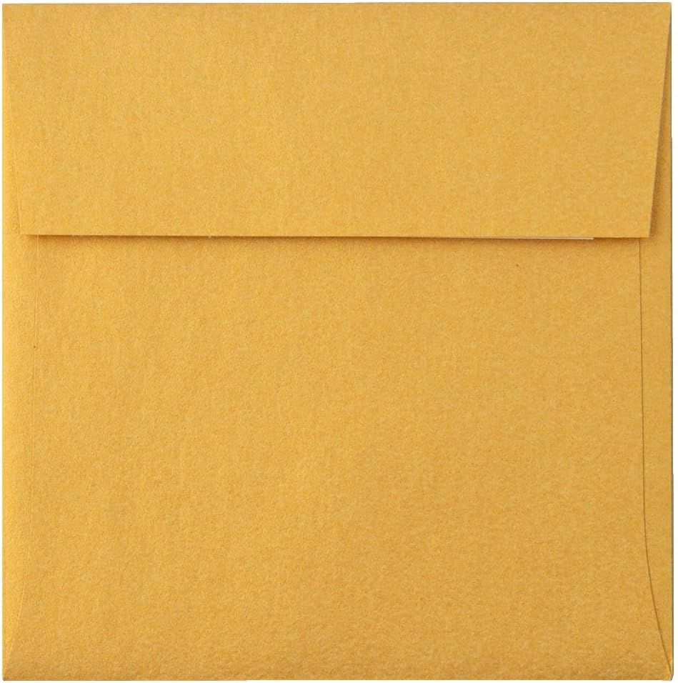 LUXPaper Square Invitation Envelopes | Peel & Press | 3 1/4" x 3 1/4" | Gold Metallic | 80lb. Text | 50 Qty