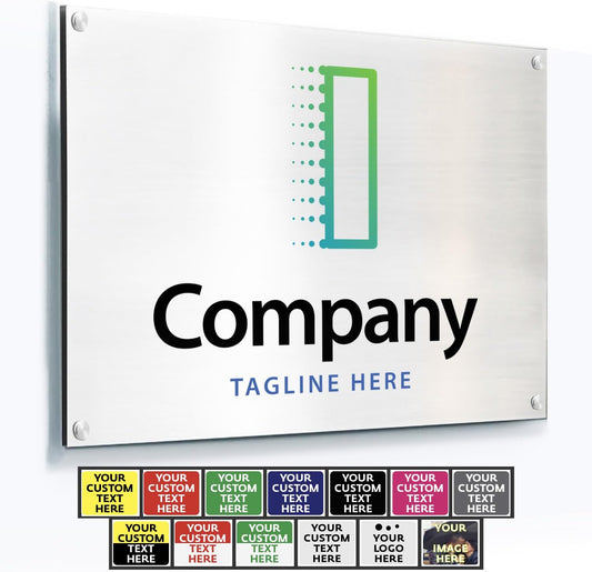 Custom Outdoor Metal Sign, Personalized Aluminum Safety and Business Sign, Waterproof White Aluminum (Logo, 24x18 In)