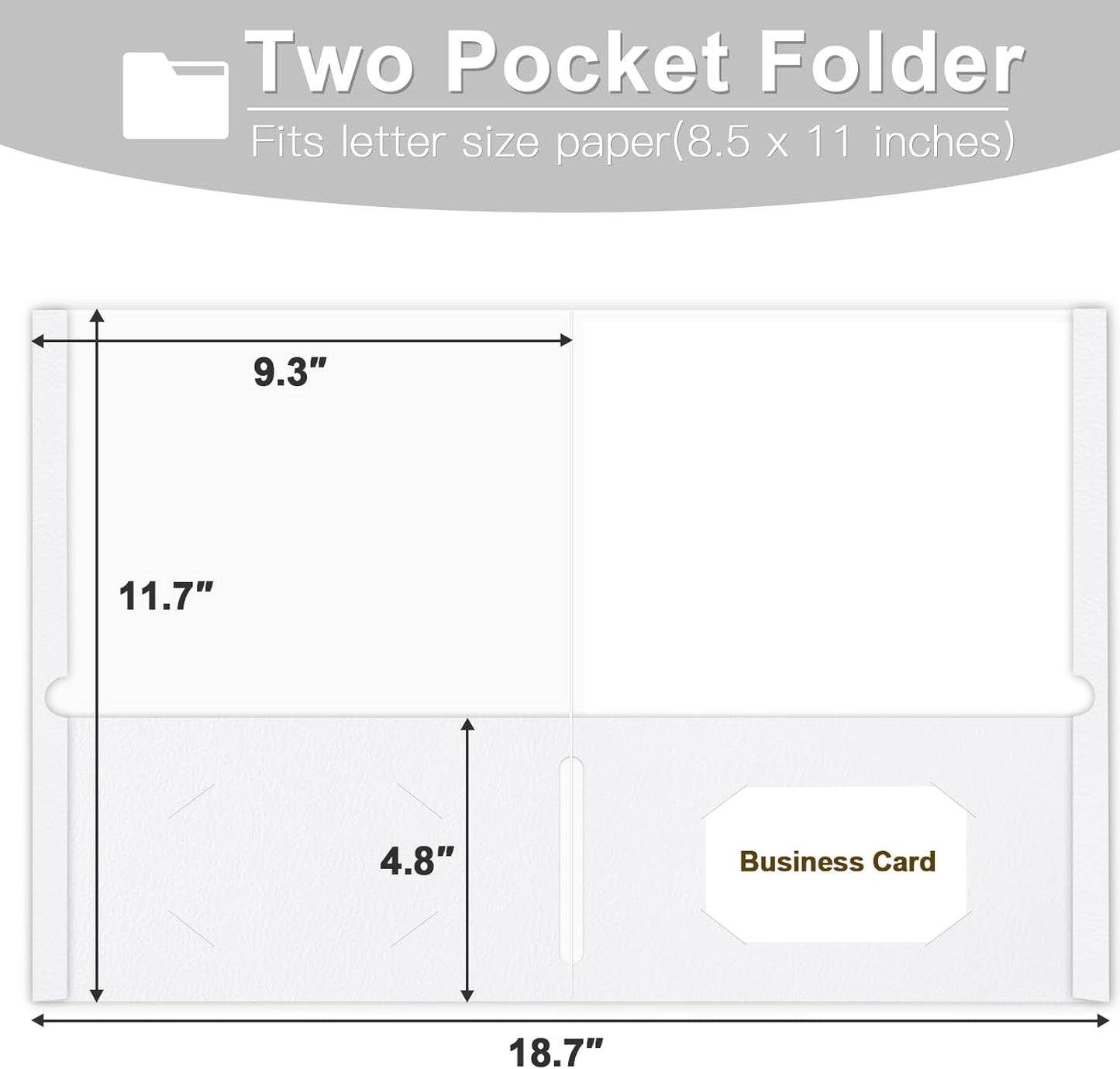Folders with Pockets, LAYZZ 30 Pack Paper Pocket Folders, 2 Pocket Folders Fits Letter Size Paper, for School Office and Home (White)
