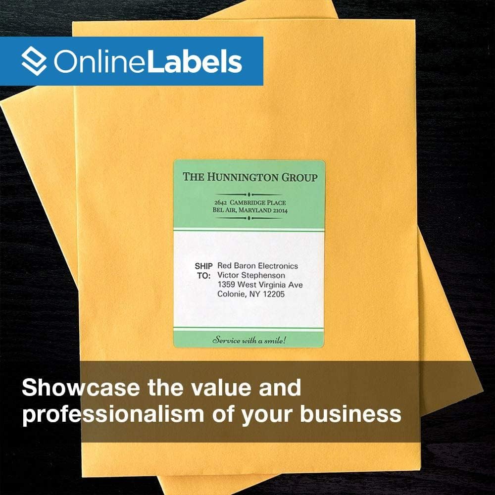 4 x 5 Rectangle Mailing Labels - Permanent, White Matte - Shipping, Wine, Product - Pack of 400 Labels - 100 Sheets - Inkjet/Laser Printers - Online Labels