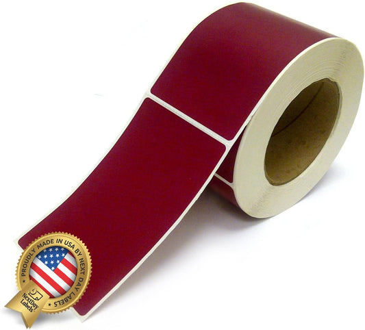 NextDayLabels 500 Rectangle Stickers (3" x 5") - Color Coding Labels Roll - Moving Labels for Boxes, Colored Inventory Stickers for Packing, Organizing, and Storage (Burgundy)