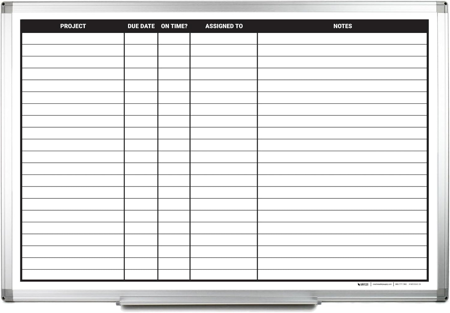 Project Planning Dry-Erase Whiteboard 60" x 40"
