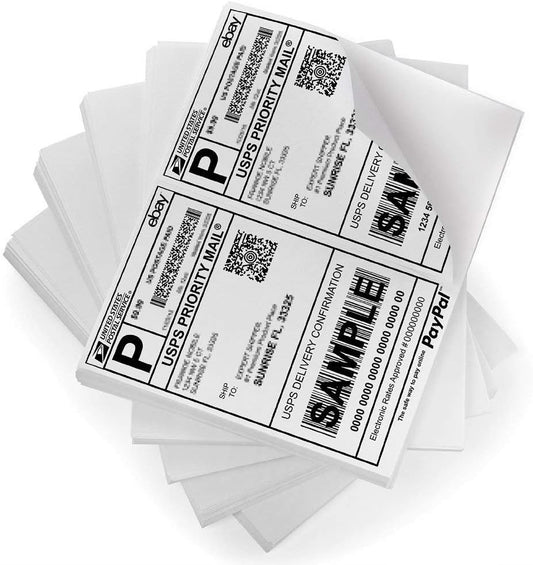 FungLam Shipping Labels with Self Adhesive, for Laser & Inkjet Printers, 8.5 x 5.5 Inches, White, Pack of 5000 Labels