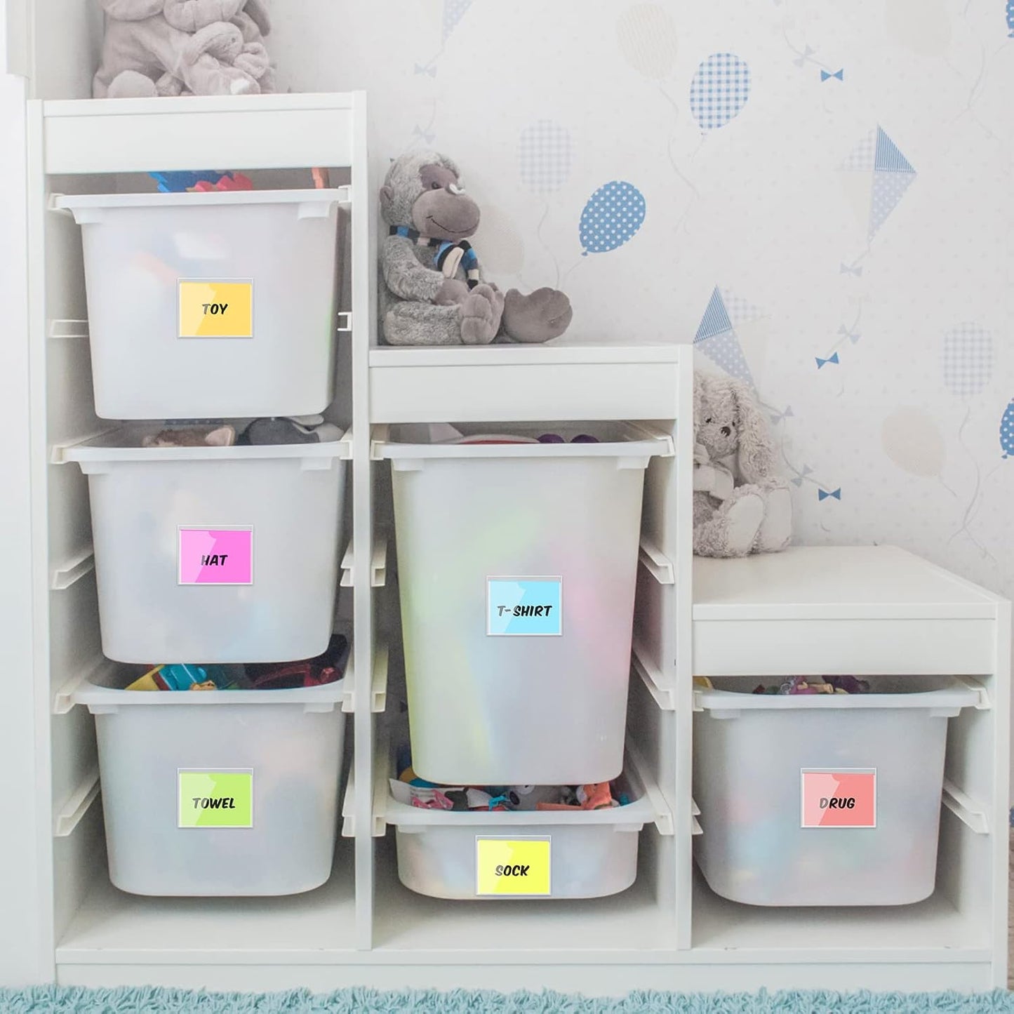 Chinco 30 Pcs Self Adhesive Pockets, Bin Labels for Storage Bins, Clear Pocket Label Sleeves, Plastic Index Card Holder with Top Open for Organizing Bins Box Drawer(2.75 x 3.5 Inches)