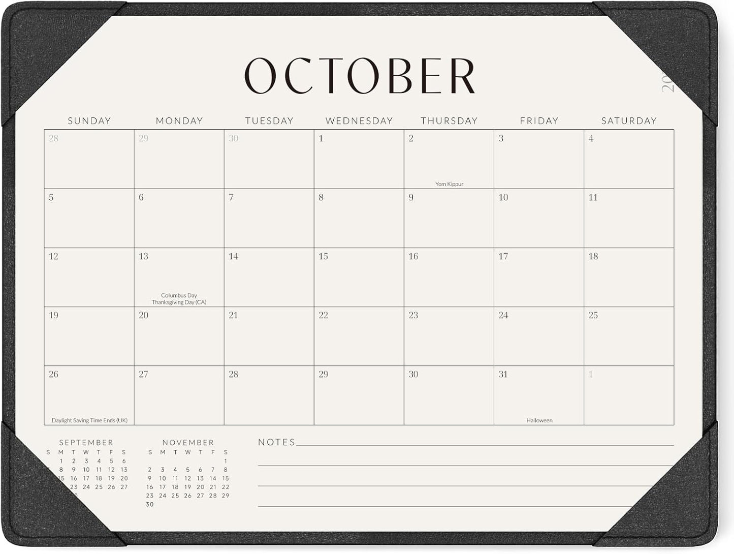 Jotsome Desk Calendar 2025-2026 with Desktop Mat, Desk Pad Calendar From Now to December 2026 14x10.5 inch, Desk Blotter Calendar for Home Office and School, Easy Planning, Black