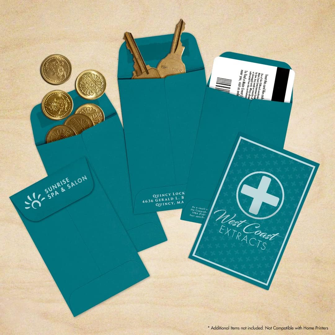 LUXPaper #1 Coin Envelopes | 2 1/4" x 3 1/2" | Teal | 80lb. Text | 50 Qty