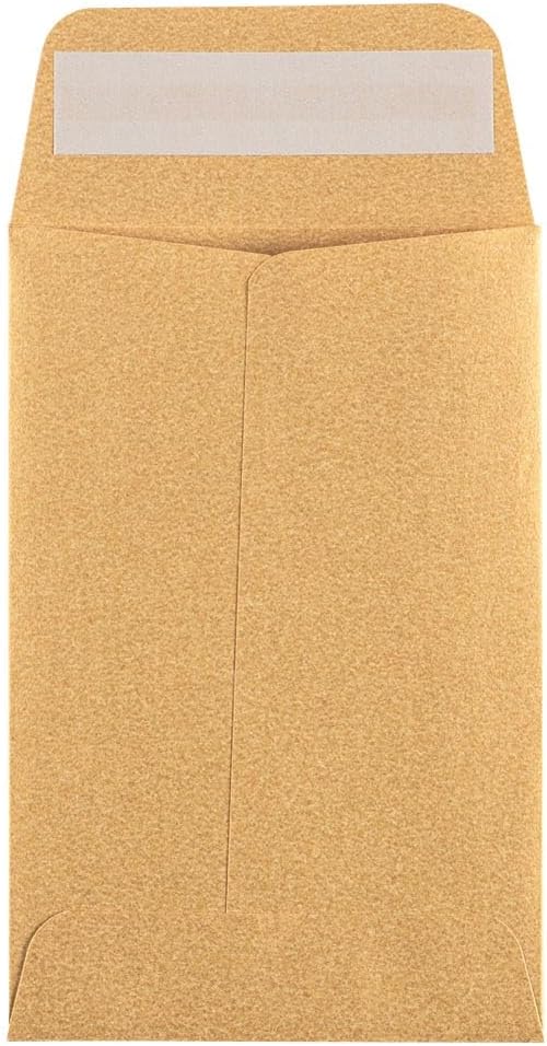 LUXPaper #4 Coin Envelopes | Peel & Press | 3'' x 4 1/2'' | Gold Metallic | 80lb. Text | 50 Qty
