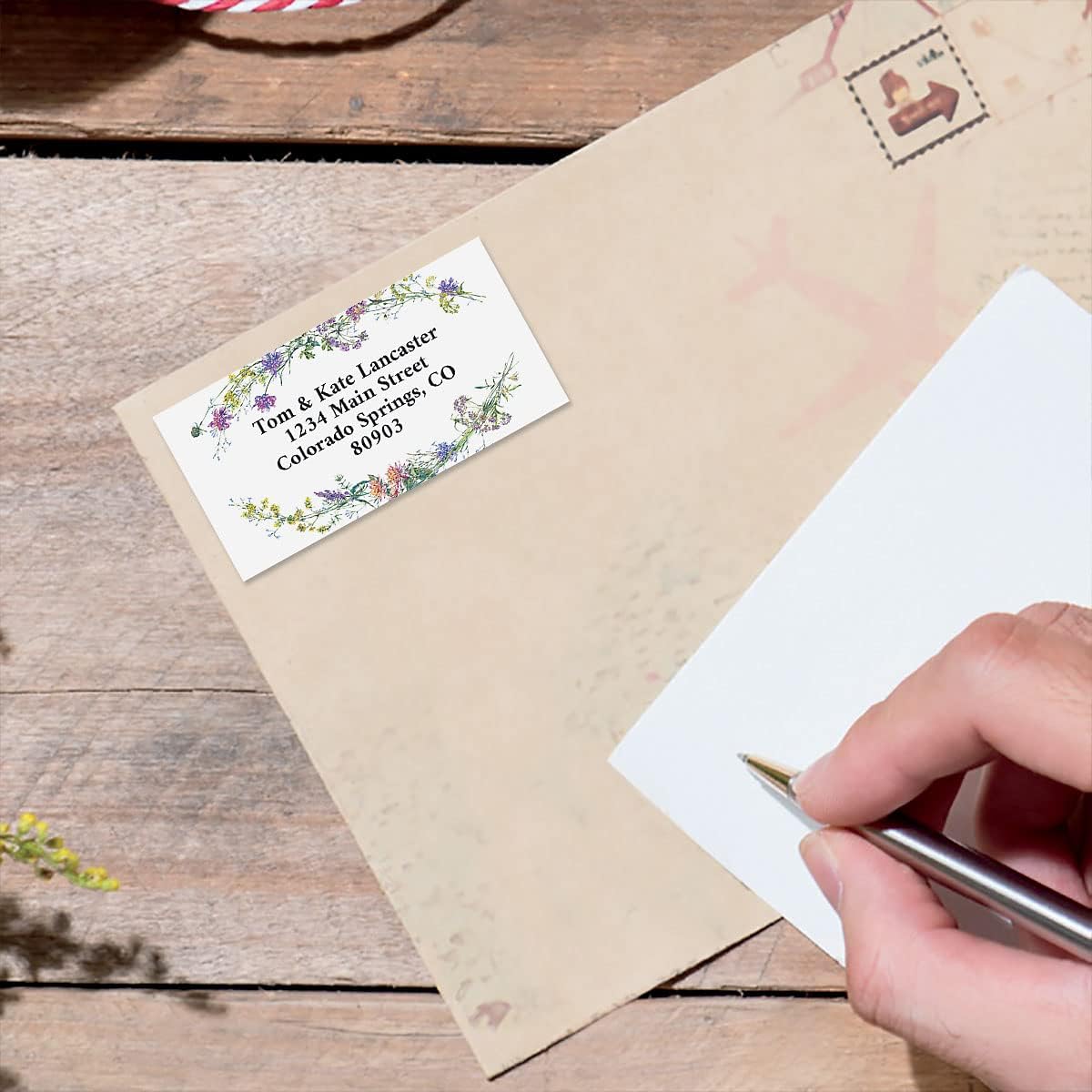 Colorful Images Dainty Sprigs Floral Return Address Mailing Labels, Personalize with Name & Address, Set of 144 Self Adhesive, Easy Peel Flat Label Sheets, Large, 1 Design