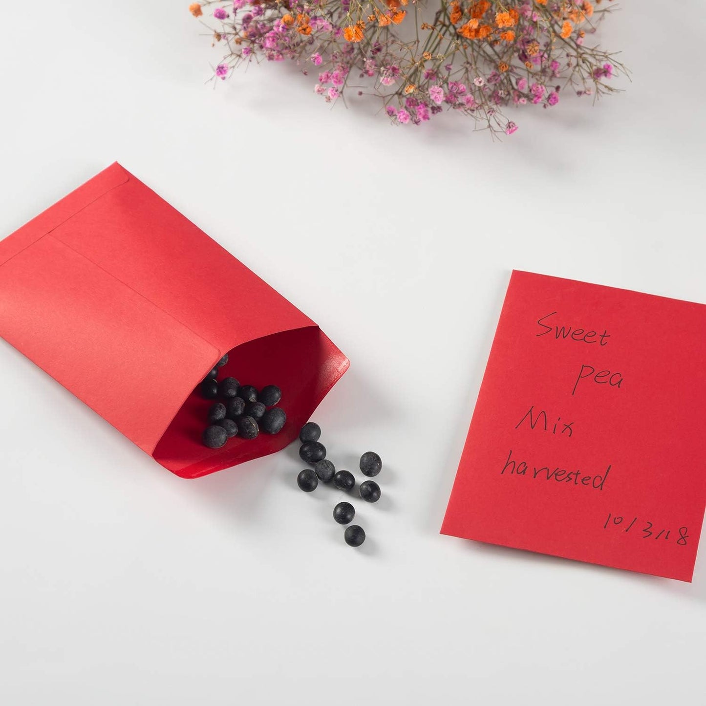 100 Pack Small Coin Envelopes Self-Adhesive Kraft Paper Seed Envelopes Mini Parts Small Items Stamps Storage Packets Envelopes for Garden, Office or Wedding Gift (Red, 2.25×3.5 inch)